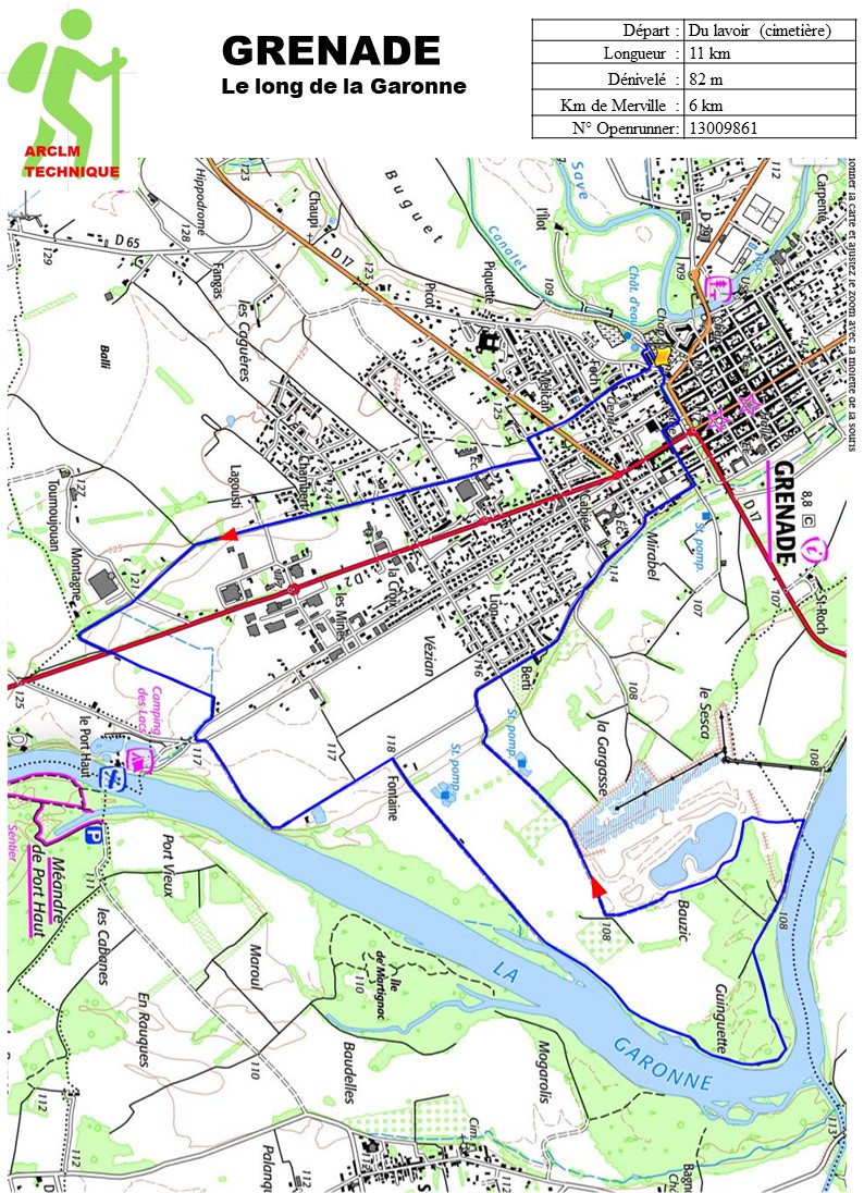 Randonnée à Grenade le long de la Garonne